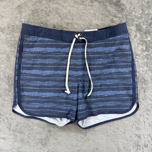 Sonoma Men's 5” Compression Lined Swim Board Shorts Blue Striped NEW